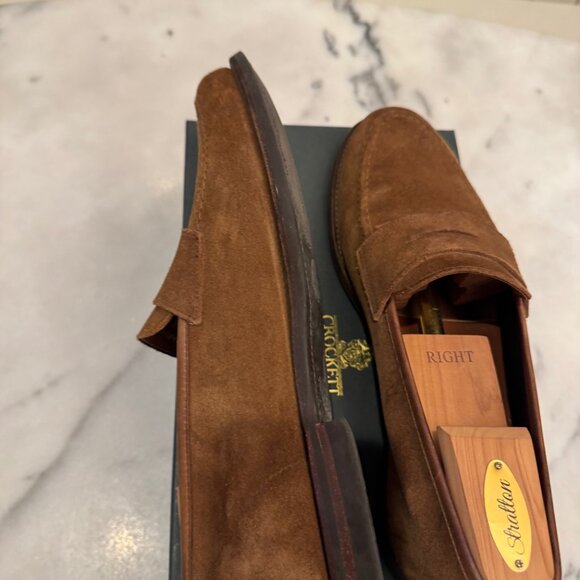 CROCKETT & JONES HARVARD LOAFER SNUFF SUEDE 8.5 UK 9.5 US - Picture 7 of 13